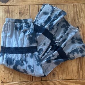 Womens Tie-Dye Skirt - Blue tie dye